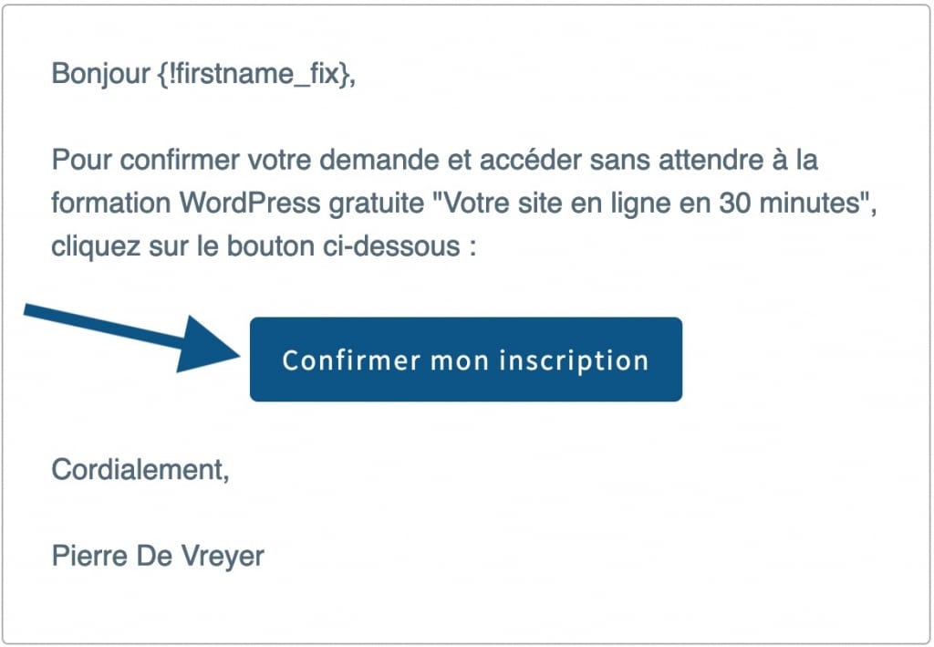 Email de confirmation